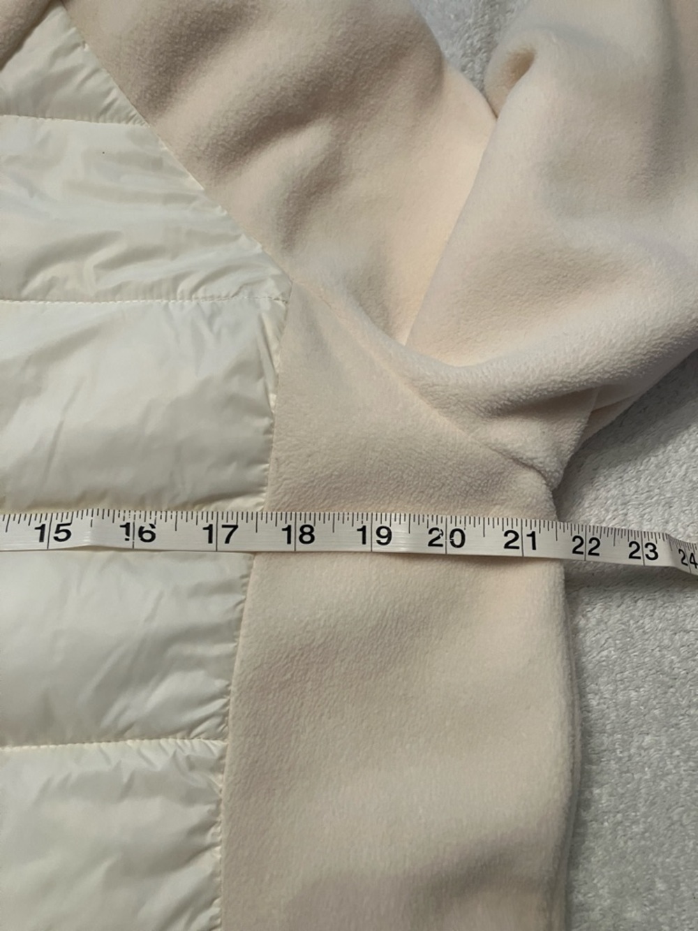 Lands' End Cream Quilted-Fleece Cowl Pullover - Picture 5 of 7